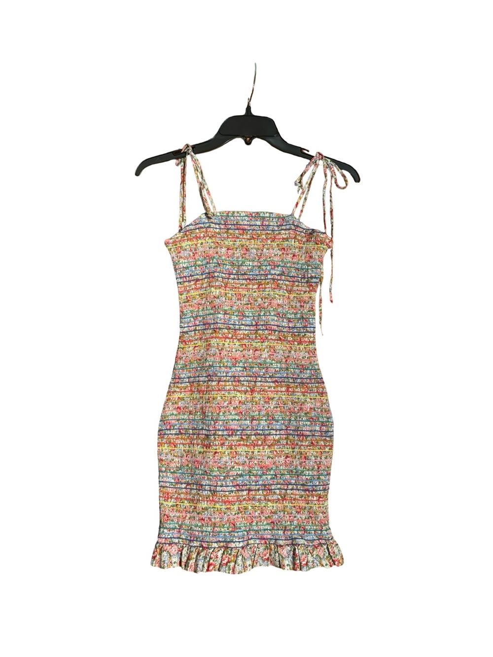 Pink Lily Floral Smocked Colorful Mini Bodycon Dress